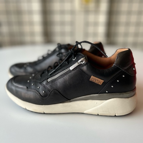 PIKOLINOS - SELLA Black and White Sneakers with Leather Upper - Picture 1 of 7